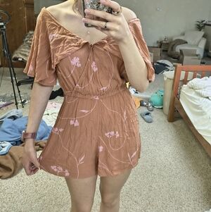 Billabong Pink Floral Romper